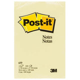 3M Post-it® Notes 659 Canary Yellow 98 x 149mm - Front View