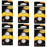12x Duracell CR2025 Battery Lithium 3V Battery - Front View