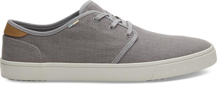 TOMS Men's Grey Low Profile Canvas Sneakers - Size US 12