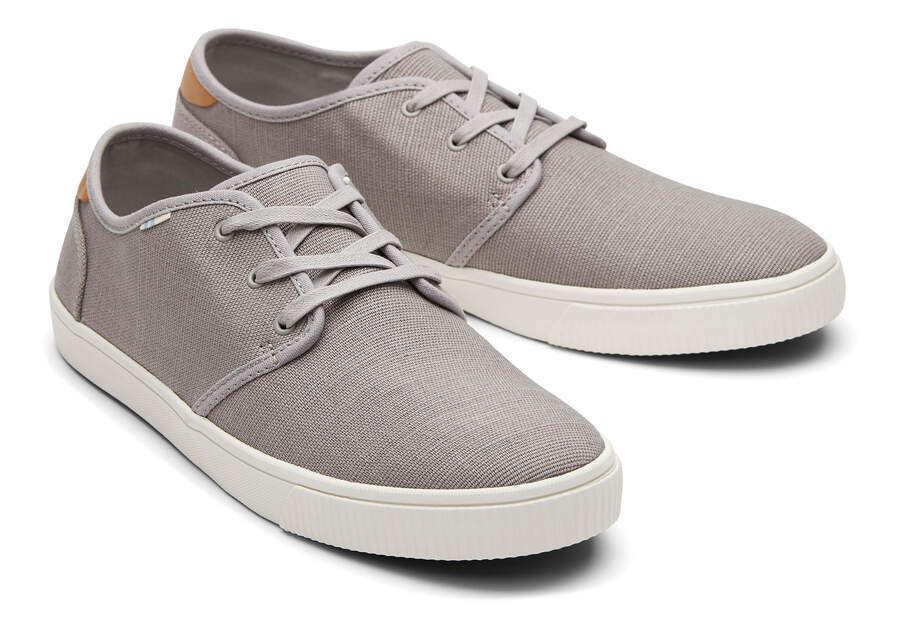 TOMS Men's Grey Low Profile Canvas Sneakers - Size US 12