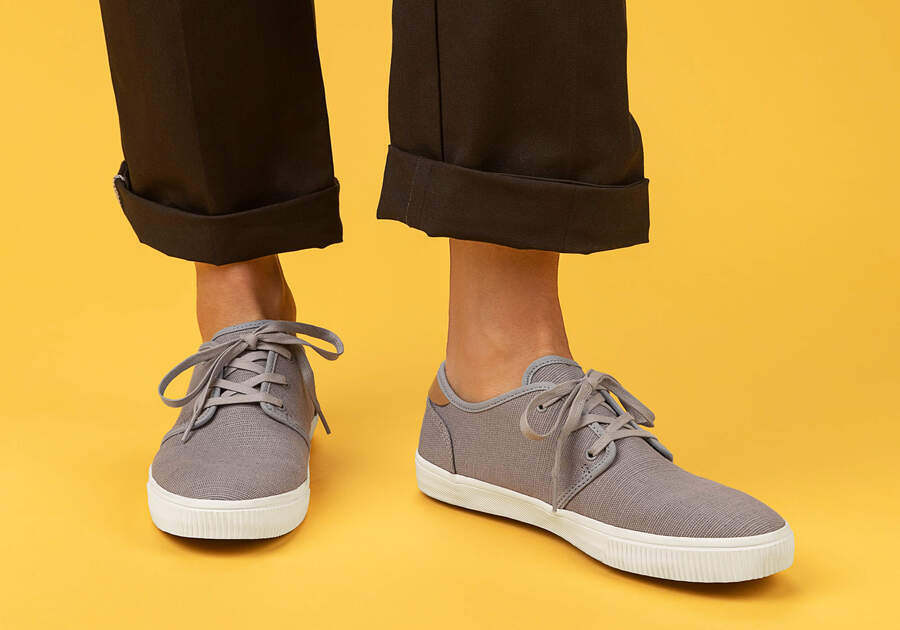 TOMS Men's Grey Low Profile Canvas Sneakers - Size US 12