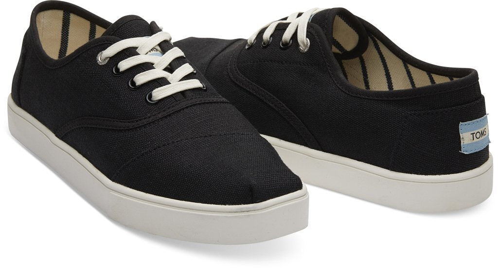 TOMS Heritage Men's Black Canvas Low-Top Sneakers - Size 12