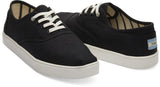 TOMS Heritage Men's Black Canvas Low-Top Sneakers - Size 12 - Top-Down View