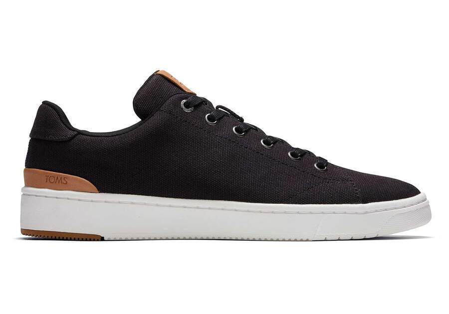 TOMS Men's TRVL LITE 2.0 Low Canvas Sneakers - Black - Size US 9