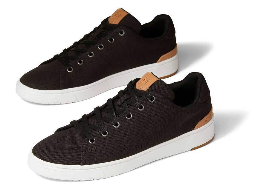 TOMS Men's TRVL LITE 2.0 Low Canvas Sneakers - Black - Size US 9