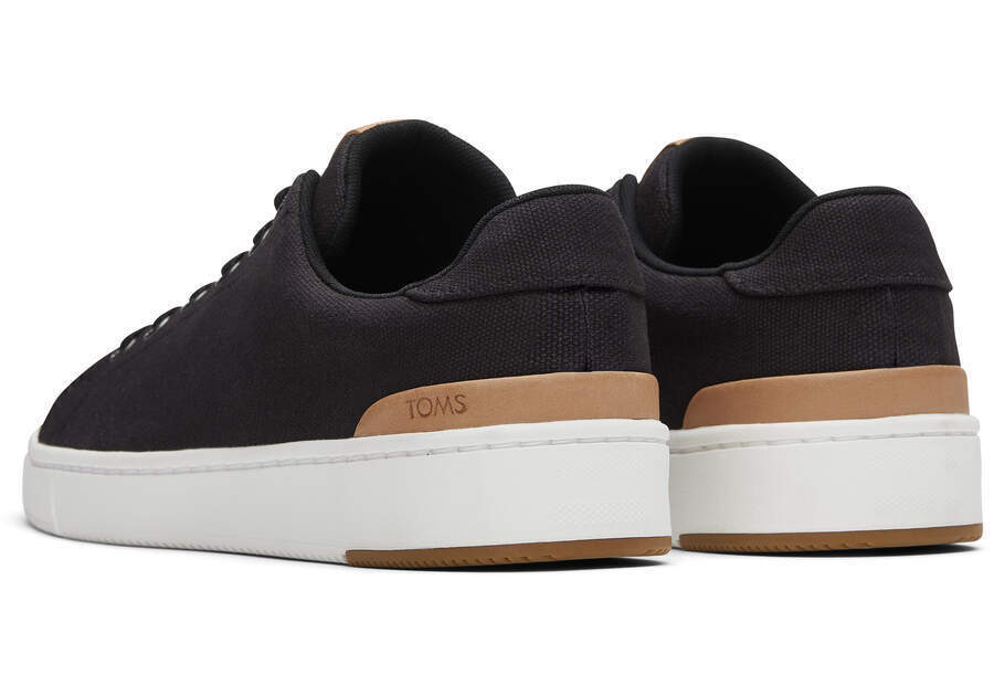 TOMS Men's TRVL LITE 2.0 Low Canvas Sneakers - Black - Size US 9