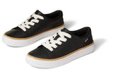 TOMS Women's Black Leather Lace-Up Sneakers - Low Cut - Size 9 - Top-Down View