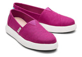 TOMS Womens Canvas Slip On Shoes Sneakers Flats Platform Espadrilles - Fuchsia Pink - US 9 - Top-Down View