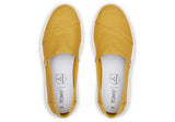 TOMS Womens Canvas Slip On Shoes Sneakers Flats Alpargata Espadrilles - Mustard - US 8 - Close-Up Angle
