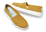 TOMS Womens Canvas Slip On Shoes Sneakers Flats Alpargata Espadrilles - Mustard - US 8 - Low Angle