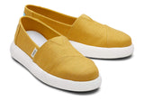 TOMS Womens Canvas Slip On Shoes Sneakers Flats Alpargata Espadrilles - Mustard - US 9 - Top-Down View