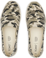 TOMS Womens Casual Canvas Slip On Sneakers Shoes Espadrilles - Army Camo Camouflage - US 7 - Rear View