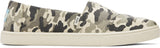 TOMS Womens Casual Canvas Slip On Sneakers Shoes Espadrilles - Army Camo Camouflage - US 8 - 45-Degree Angle