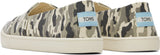 TOMS Womens Casual Canvas Slip On Sneakers Shoes Espadrilles - Army Camo Camouflage - US 8 - Low Angle