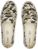 TOMS Womens Casual Canvas Slip On Sneakers Shoes Espadrilles Flats - Army Camo Camouflage - US 9