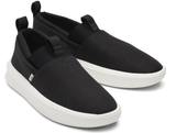 TOMS Mens Canvas Slip On Shoes Casual Sneakers Breathable Espadrilles - Black - US 8 - Top-Down View