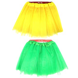 2x Tulle Ballerina Tutu – Small, 3-Layer Children’s Costume Skirt - Yellow & Green Australia Day - Front View
