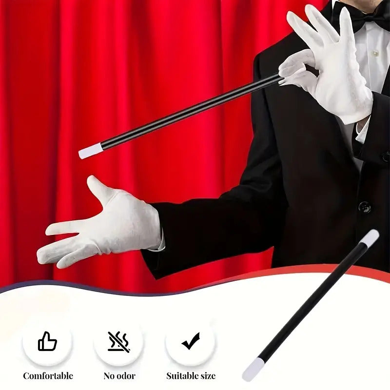 Mystical Black Sorcerer's Wand - 30cm Magical Costume Accessory for Celebrations