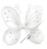 Girls Kids Angel Fairy Butterfly Wing Fancy Princess Dress Up Party Costume Prop - White - Front View