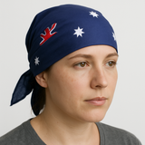 1x Australia Flag BANDANA 100% Cotton Head Wrap Bandanna Summer Neck Scarf - Top-Down View