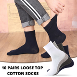 10x Pairs COTTON Rich LOOSE TOP SOCKS Medical Circulation Diabetic Comfort BULK -  - - Top-Down View