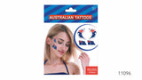 4pcs Australian Flag Face Tattoos Anzac Australia Day Soccer Tennis - Front View
