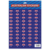 Australian Flag Stickers  4x A4 Sheets of Festive Stickers for Australia Day Celebrations