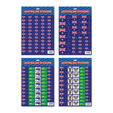 Australian Flag Stickers  4x A4 Sheets of Festive Stickers for Australia Day Celebrations