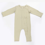 Ponchik Babies + Kids - Magnetic Bamboo Body Suit - Pistachio - 3-6m - Front View
