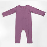 Ponchik Babies + Kids - Magnetic Bamboo Body Suit Onesie - Plum - 12-18m - Front View