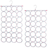 2x 24 Hole Scarf Hanger Holder Storage Tie Belt Scarf Organiser Space Saver - Front View
