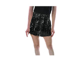 Ladies Adult Deluxe SEQUIN SKIRT Party Costume Dress Up Bling Fringe Tassel - Black - Top-Down View