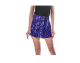Ladies Adult Deluxe SEQUIN SKIRT Party Costume Dress Up Bling Fringe Tassel - Blue - Top-Down View