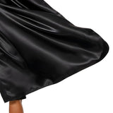 LONG CAPE Costume Cloak Halloween Fancy Dress Coat Jacket Superhero - Black - Side View
