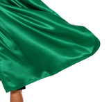 LONG CAPE Costume Cloak Halloween Fancy Dress Coat Jacket Superhero - Green - Side View