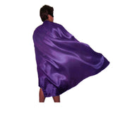 Adult Black Halloween Cape Cloak - 1.2 Meters Long Costume Accessory for Superheroes and Vampires - Front View