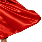 LONG CAPE Costume Cloak Halloween Fancy Dress Coat Jacket Superhero - Red - Side View
