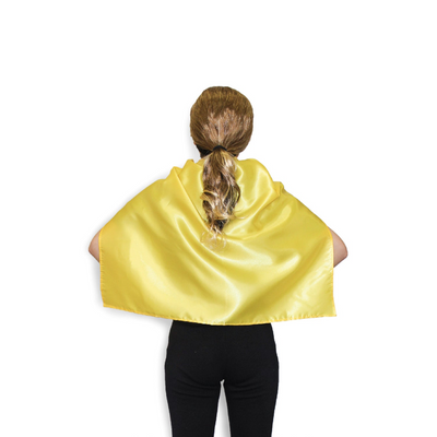 SHORT CAPE Kids Childrens Party Costume Vampire Coat School Team Colours - Yellow