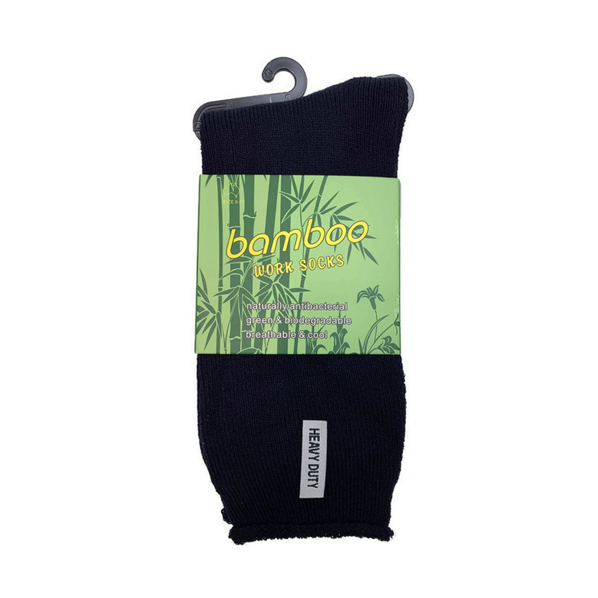 12 Pairs PREMIUM BAMBOO SOCKS Mens Heavy Duty Thick Work Socks Cushion BULK  - Black - 6-11