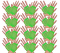 12 Pair Fishnet Gloves Fingerless Wrist Length 70s 80s Costume Party Fluro Green