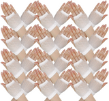 12 Pack Fingerless Fishnet Wrist Gloves for 70s and 80s Costume Parties - White - Front View