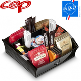 CEP Tea Coffee Storage Home Office Organizer Organiser Distributor Tray - Black - Front View
