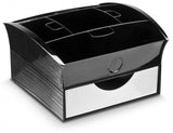 CEP Deluxe Tea Coffee Storage Home Office Organiser Distributor Tray - Black - Rear View
