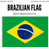 Sturdy Brazilian National Flag for World Cup - 150cm x 90cm - Front View