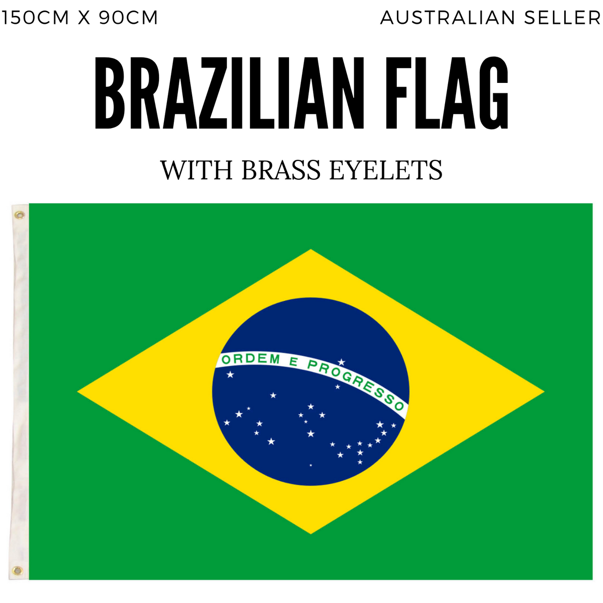 Sturdy Brazilian National Flag for World Cup - 150cm x 90cm
