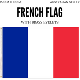 France Country Flag French Heavy Duty - 150cm x 90cm - Side View