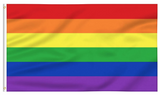 DELUXE RAINBOW GAY PRIDE FLAG Outdoor Banner 150x90cm 3x5ft with Metal Eyelets - Front View
