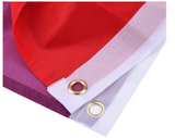 DELUXE RAINBOW GAY PRIDE FLAG Outdoor Banner 150x90cm 3x5ft with Metal Eyelets - Side View