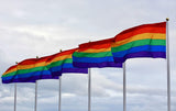 DELUXE RAINBOW GAY PRIDE FLAG Outdoor Banner 150x90cm 3x5ft with Metal Eyelets - 45-Degree Angle