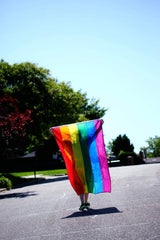 DELUXE RAINBOW GAY PRIDE FLAG Outdoor Banner 150x90cm 3x5ft with Metal Eyelets - Rear View